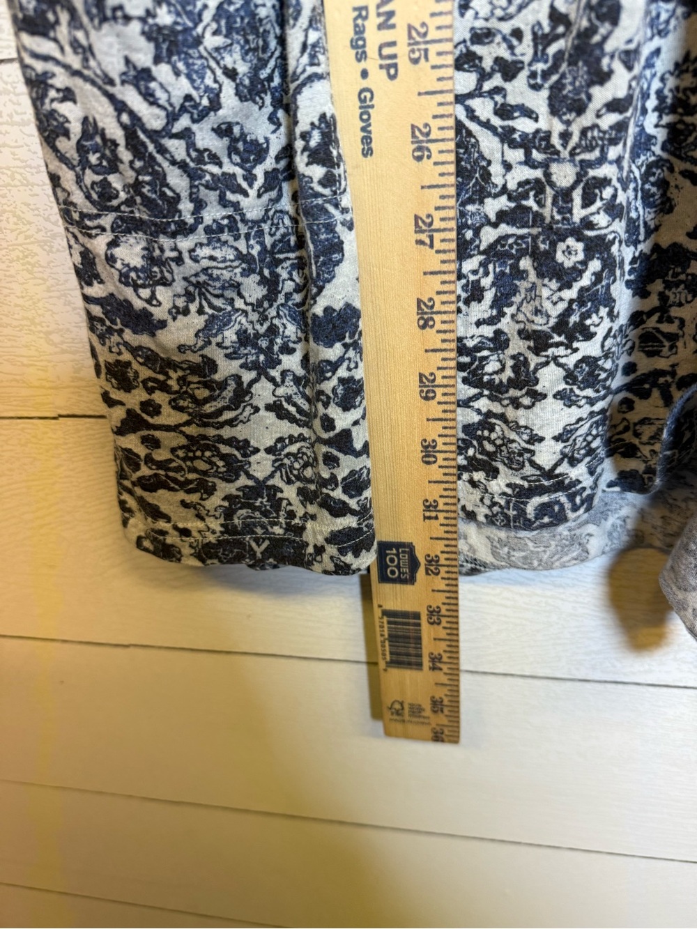 Peruvian Connection Blue & White Floral Long Sleeve Dress Pima cotton blend S - Picture 7 of 7